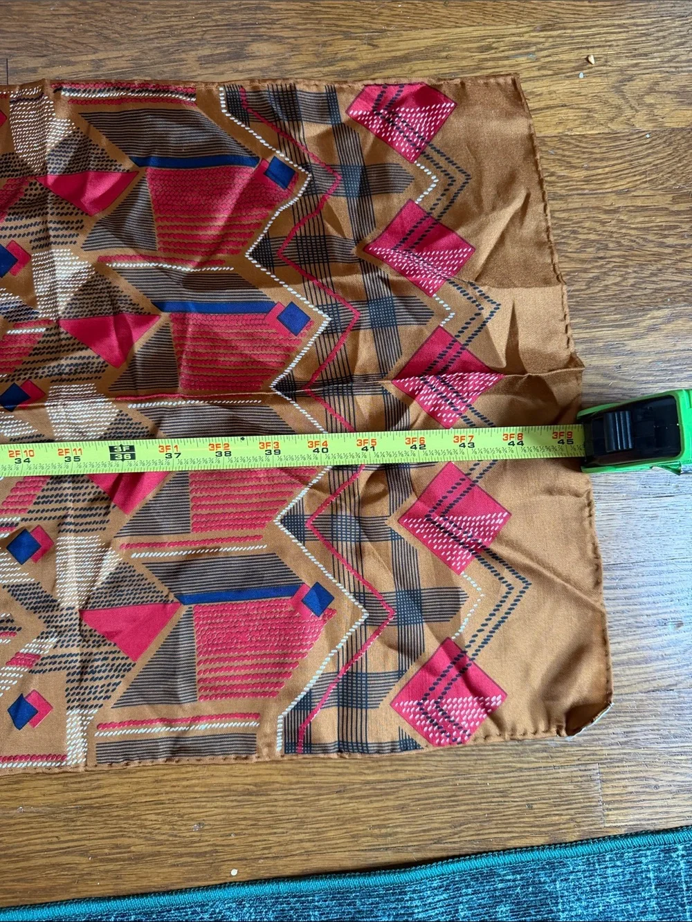 Echo Design Brown & Red Geometric Silk Scarf
